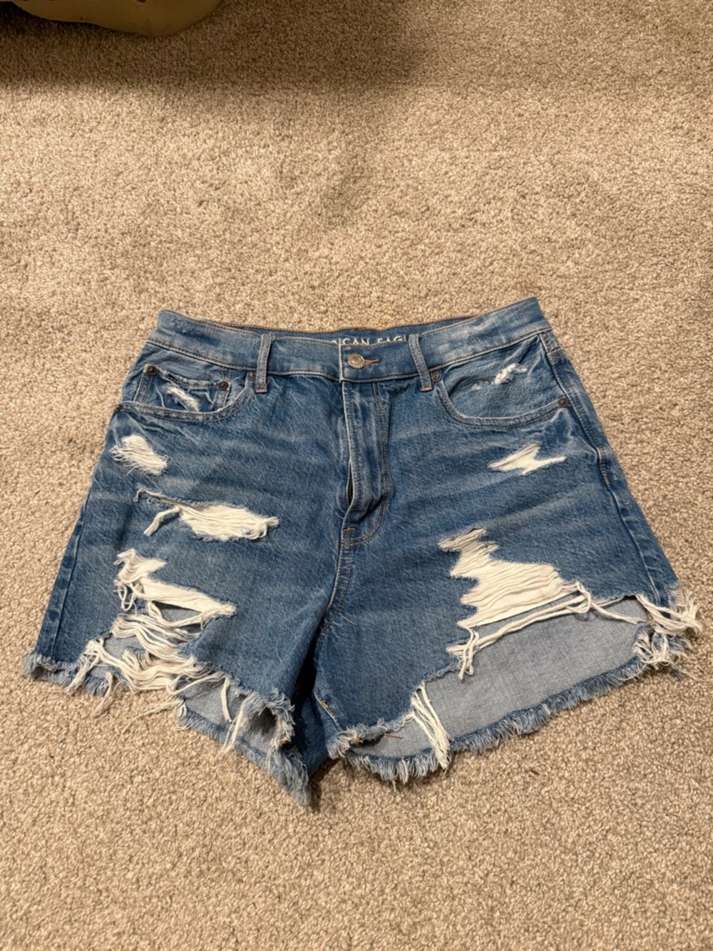 American Eagle Outfitters Distressed Denim Jean Shorts - Blue